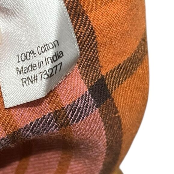 Sonoma Women’s Plaid Button-Up Shirt in Orange and Pink, Size LP, NWT - Picture 8 of 8